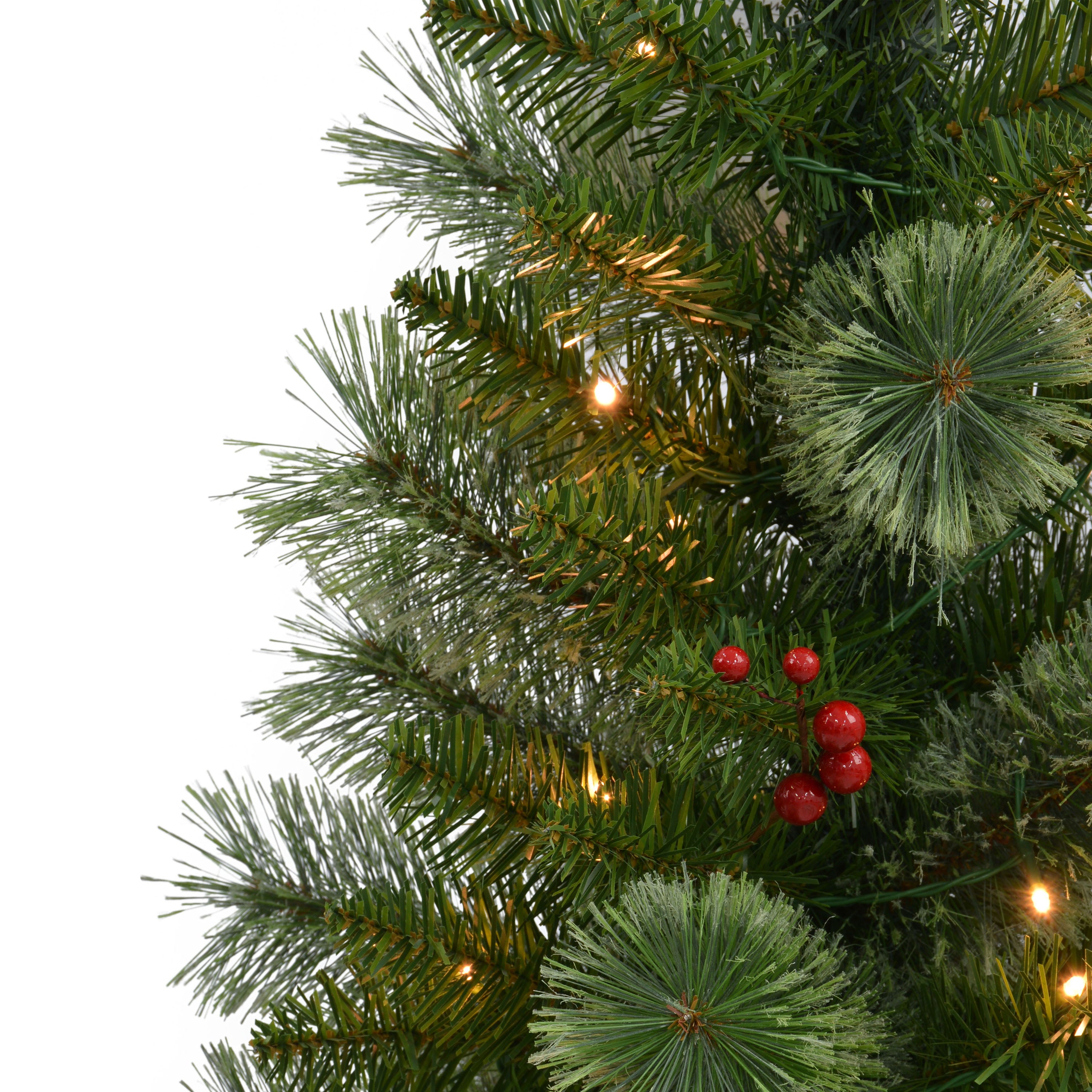Set of 2 Cashmere Pre-Lit Battery-Operated Potted Christmas Trees